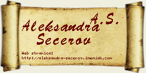 Aleksandra Šećerov vizit kartica